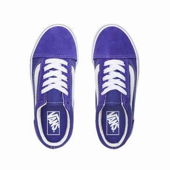 Detske Tenisky Vans Tri Checkerboard Old Skool (8-14+ years) Kráľovská Modrá/Biele VA95BYORM